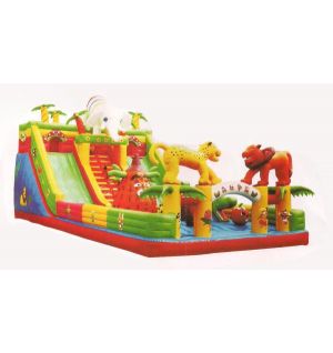 Gambol - Inflatable Castle Amusement Jungal Park With Tall Slides