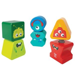 Hape - Building Wooden Block Mix And Match Monster Buddies