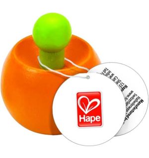 Hape - Wooden Top Spinner - Orange