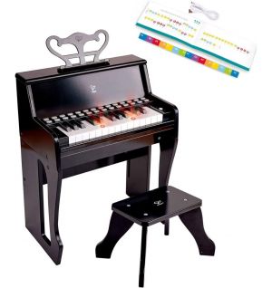 Hape - Learn with Lights Piano With Stool - Black
