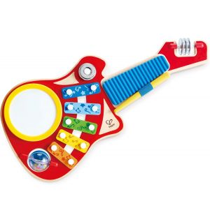 Hape - 6 in 1 Wooden Guitar Shaped Music Maker Toy