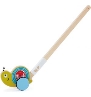 Hape - Snail Push Wooden Push And Pull Toy