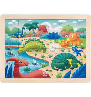 Hape - Dino Double Sided Colouring Jigsaw Puzzle