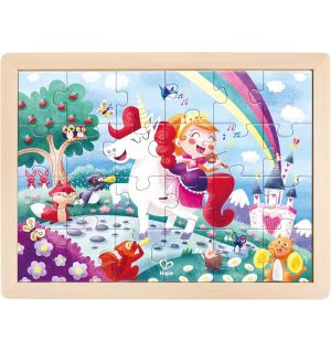 Hape - Unicorn Double Sided Colouring Jigsaw Puzzle