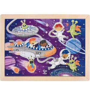 Hape - Space Friends Double Sided Colouring Jigsaw Puzzle