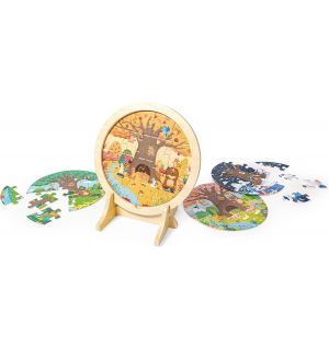 Hape - 4 Seasons Layer Educational Puzzle With Stand