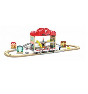Hape - Portable Train Station Set