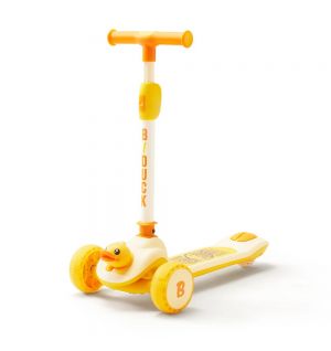B.Duck - 3 wheel Adjustable Handle Kick Scooter with LED PU Wheels - Yellow