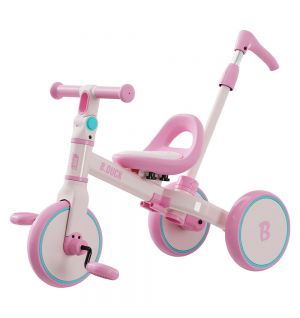 B.Duck - 4-in-1 Kids Bike with Adjustable Seat & Handlebar - Pink