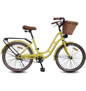 Mogoo - Florida 24 Inch Cruiser Bike - Yellow