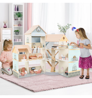 Gambol - Kids Wooden Corner Doll house - Pink