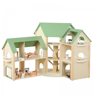Gambol - Kids Wooden Corner Dollhouse - Green