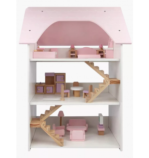 Gambol - Kids Wooden 3 story Villa Dollhouse - Pink