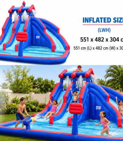3-Slide Inflatable Water Park bouncy castle by kidshappyland.com