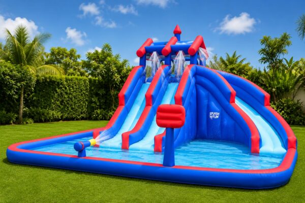 3-Slide Inflatable Water Park bouncy castle by kidshappyland.com