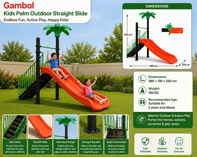 gambol-kids-palm-outdoor-straight-slide by kidshappyland.com