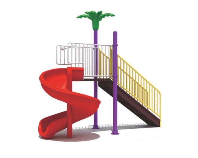 gambol-slide-for-kids-metal-palm-spiral-with-sturdy-stair-kidshappyland.com