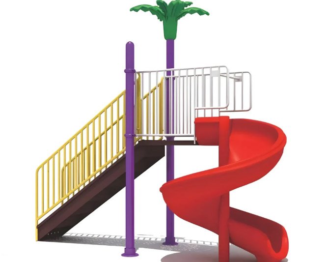 gambol-slide-for-kids-metal-palm-spiral-with-sturdy-stair-kidshappyland.com